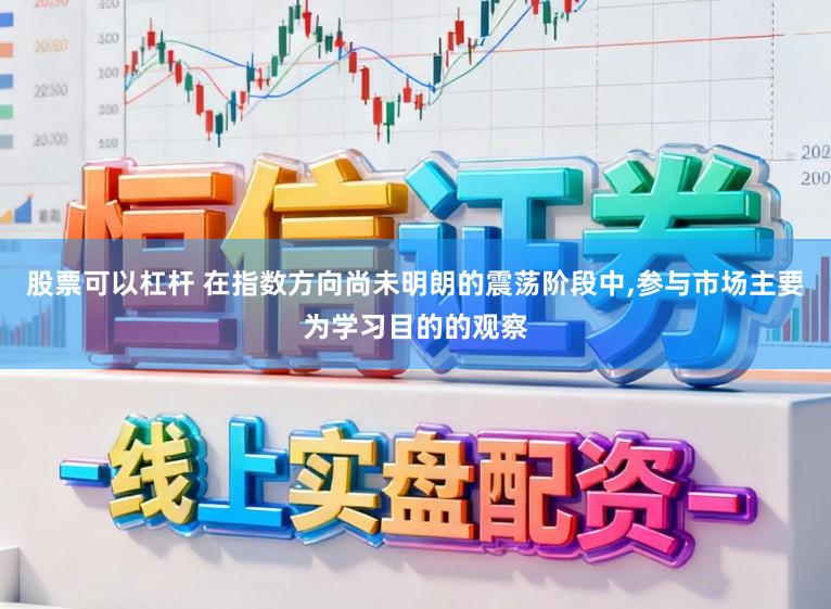 股票可以杠杆 在指数方向尚未明朗的震荡阶段中,参与市场主要为学习目的的观察