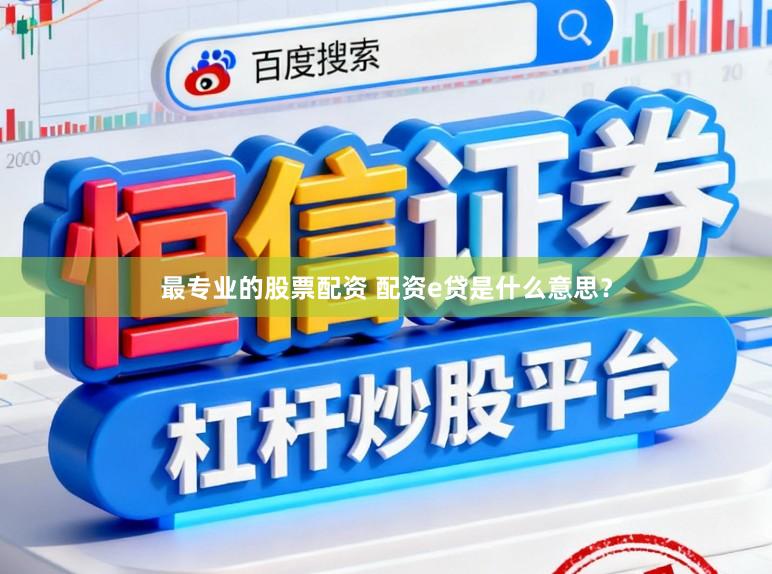 最专业的股票配资 配资e贷是什么意思？